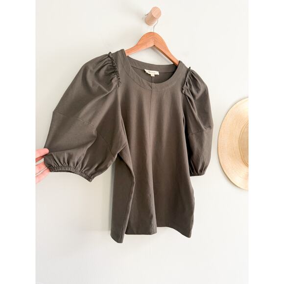Madewell | NWT Puff-Sleeve Sweatshirt Tee in Dark Surplus Gray | Sz XS - Picture 3 of 10